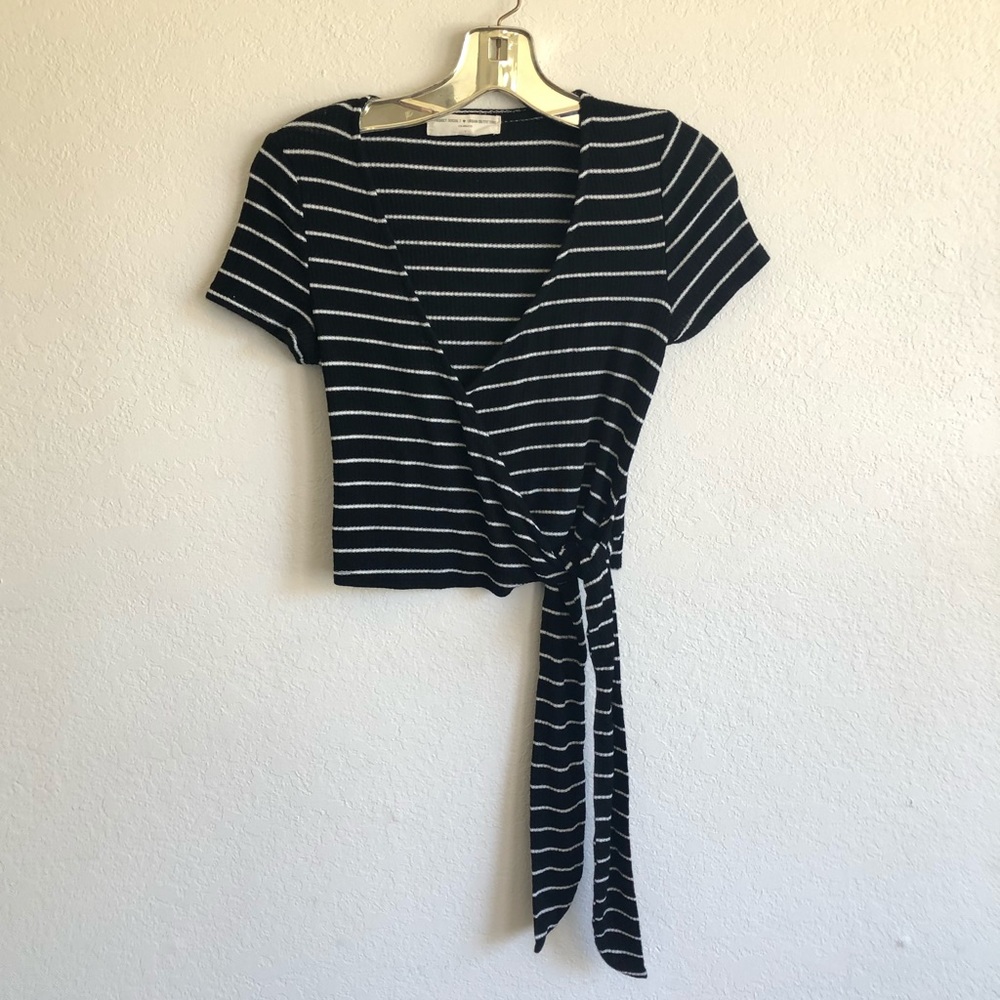 Urban Outfitters Striped Wrap Top